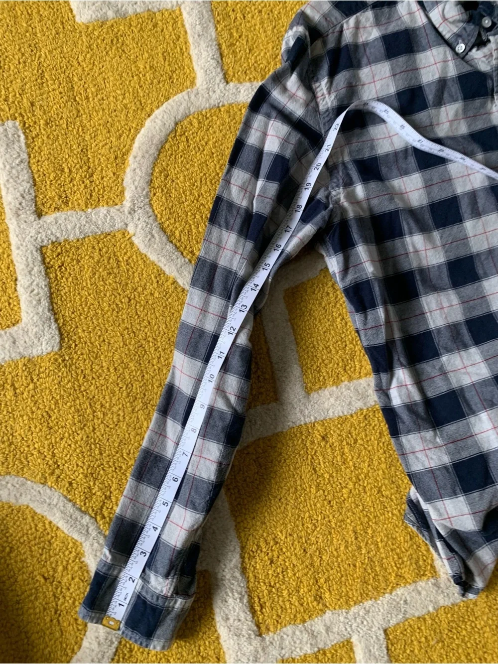 J. Crew Navy and Gray Plaid Button-Down Shirt